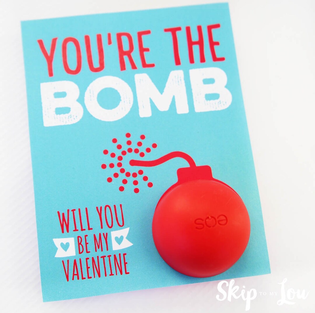 EOS Lip Balm Valentine Printable {you're the Bomb} - Etsy