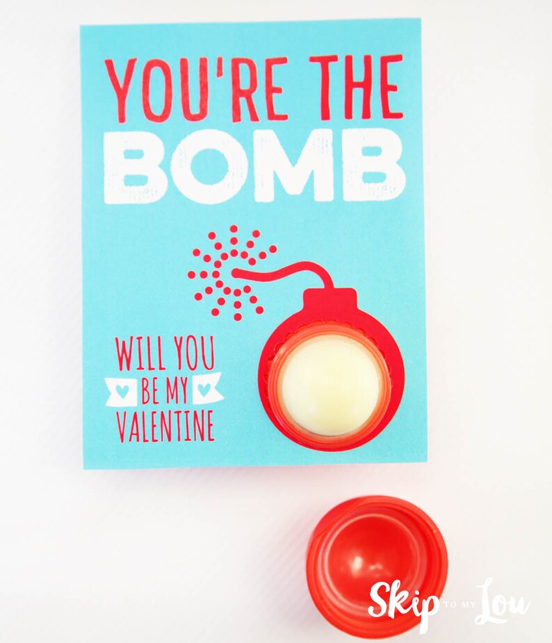 EOS Lip Balm Valentine Printable {you're the Bomb} - Etsy