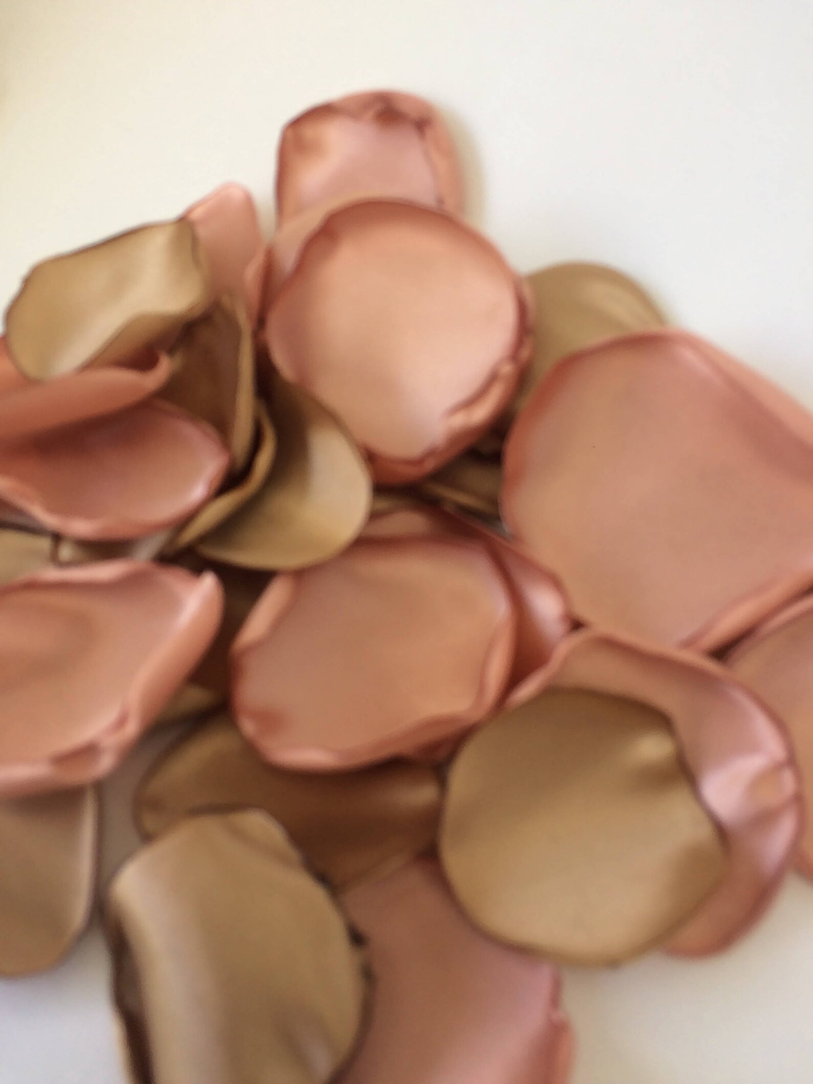 Handmade Satin Goldand Rose Gold Fabric Flower Petals Wedding Etsy