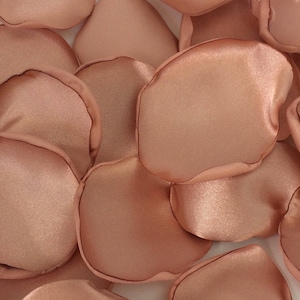 Handmade satin Rose Gold fabric flower petals- wedding toss, flower girl, aisle decor, satin petals, bendy blossoms bendyblossoms
