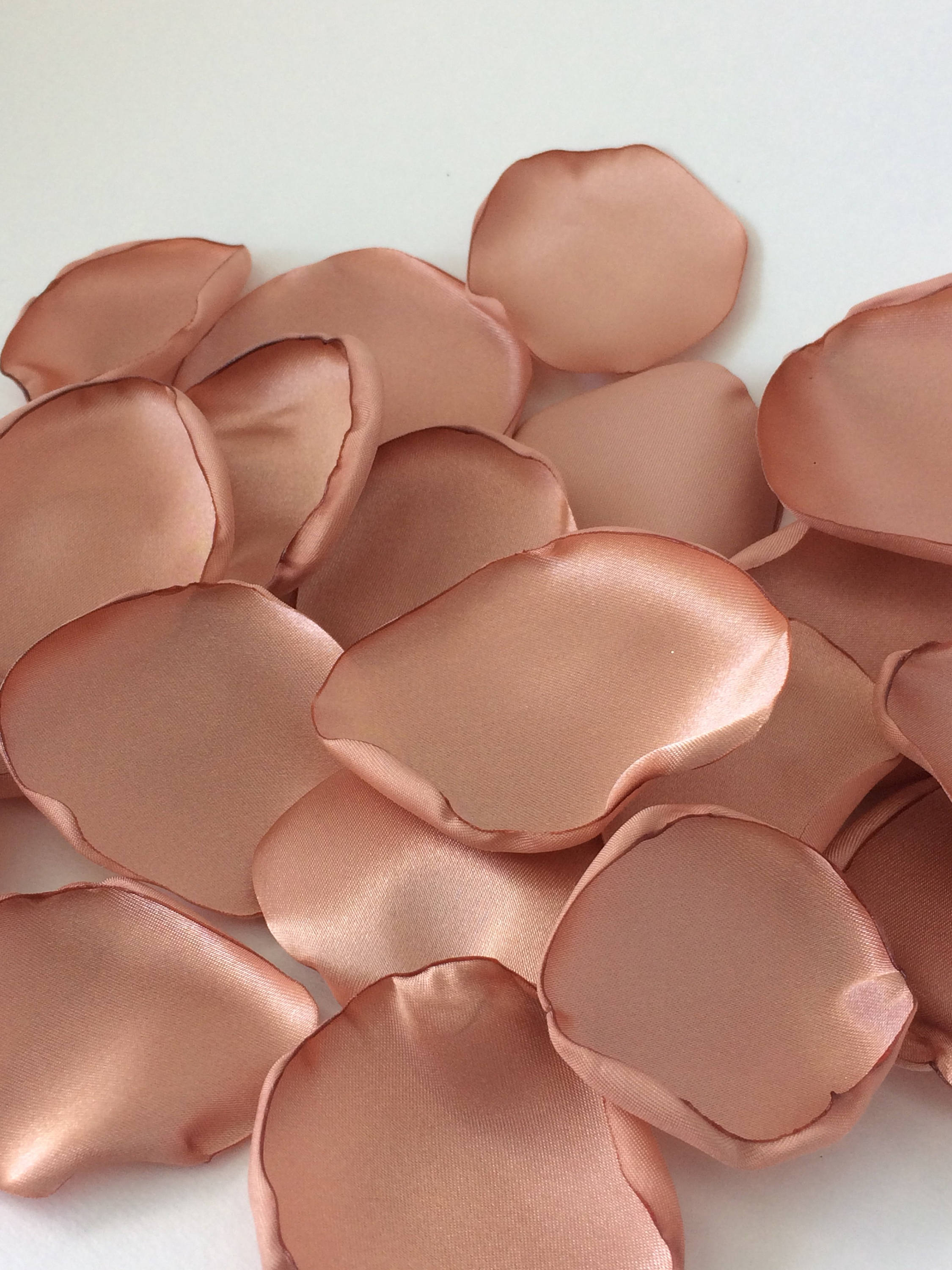 Handmade Satin Rose Gold Fabric Flower Petals Wedding Toss Etsy