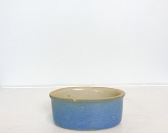 Light blue ceramic container, dish | Vintage French ceramic | Antique French pottery