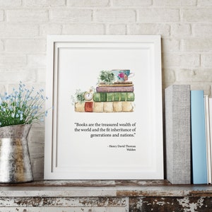 Henry David Thoreau Quote Watercolor Art Print | Literature Watercolor Print | Walden Quote | Wall Art Quotes | Book Club Gift
