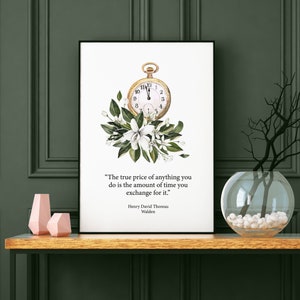 Henry David Thoreau Quote Watercolor Art Print | Literature Watercolor Print | Walden Quote | Wall Art Quotes | Book Club Gift