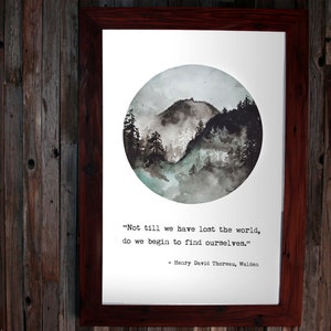 Henry David Thoreau Quote Watercolor Art Print | Nature Watercolor Print | Mental Health | Wall Art Quotes | Book Club Gift