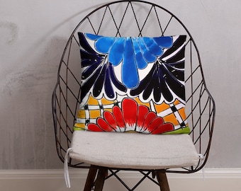 Blue & Red Talavera Basic Pillow