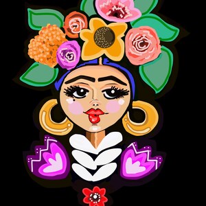 Artist Pop Art Artista Vibrant Graphic  (Modern Day) Flowers (transparent digital file)