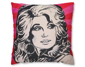 Queen of Country in Pink Candy Rays Original Art Painting in a print Faux Suede Square Pillow Case 20 x 20