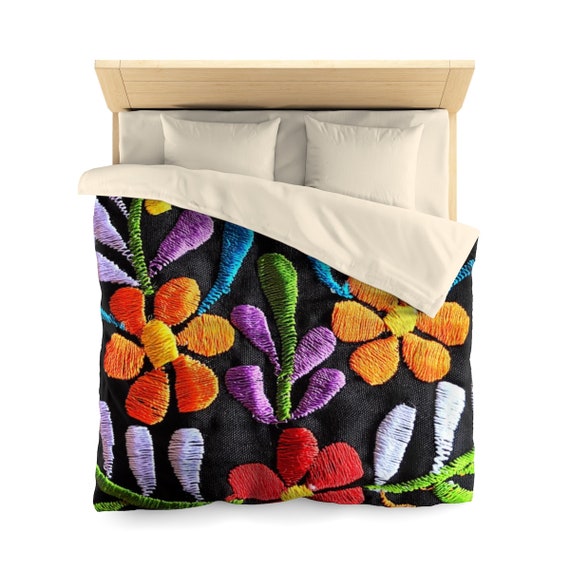 Mexican Flowers Microfiber Duvet Cover Etsy