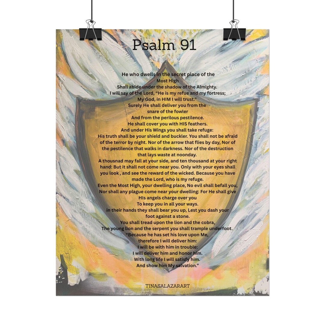 Psalm 91 Shield Rolled Posters - Etsy