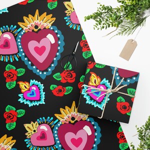 Hearts and Roses Wrapping Paper