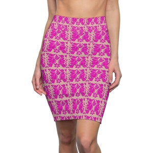 Pink Otomi Women&#39;s Pencil Skirt (AOP)