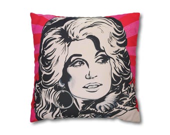 Queen of Country in Pink Candy Rays from Original Artwork Painting Faux Suede Square Pillow Case