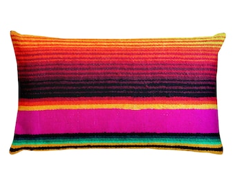 Magenta Sky Serape Print Premium Pillow
