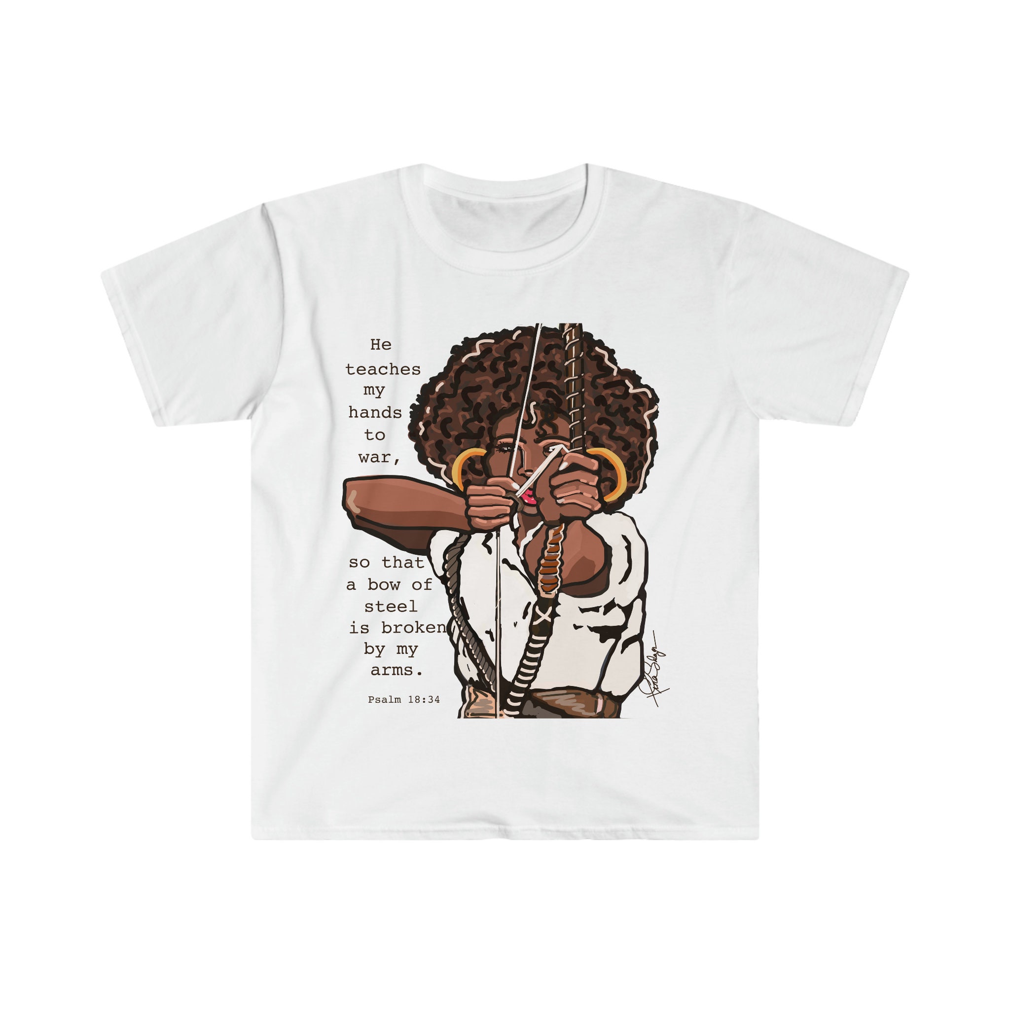 Psalm 18 Black Woman Warrior Unisex Softstyle T-Shirt