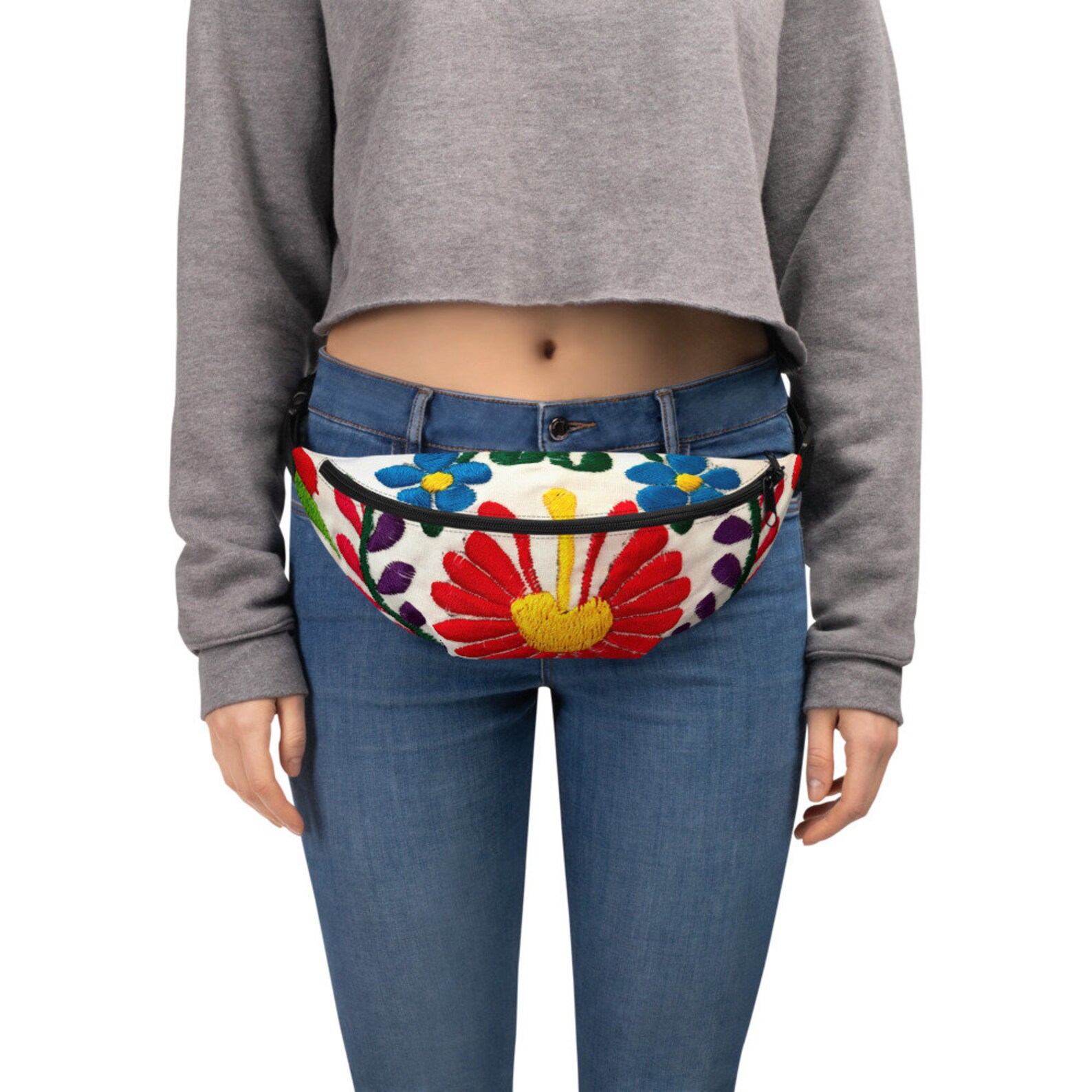 Mexican Red Flower Fanny Pack Etsy