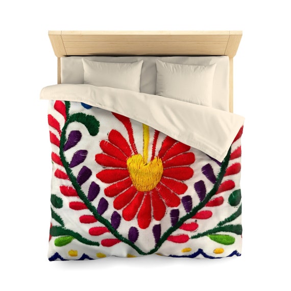 Mexican Red Flower Microfiber Duvet Cover Etsy