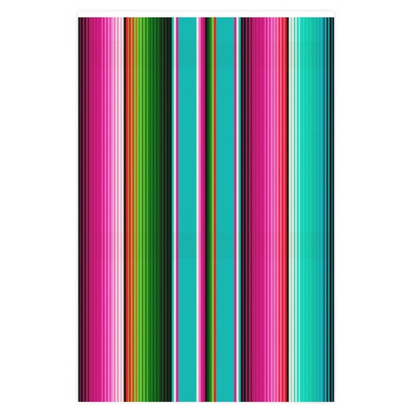 Pink & Turquoise Serape Print Wrapping Paper