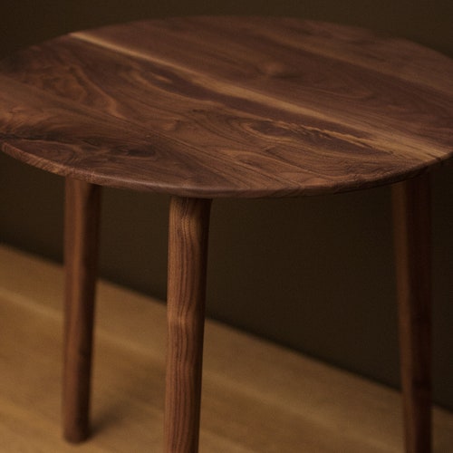 Mid Century Modern Round Side Table Handcrafted Sustainable Etsy