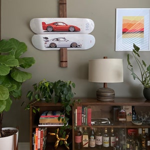 Solid wood skate deck art display