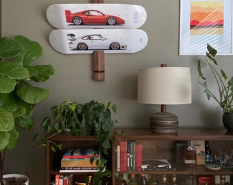 Solid wood skate deck art display