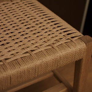 Mid Century Entryway Woven Seat Shoe Bench 画像 3