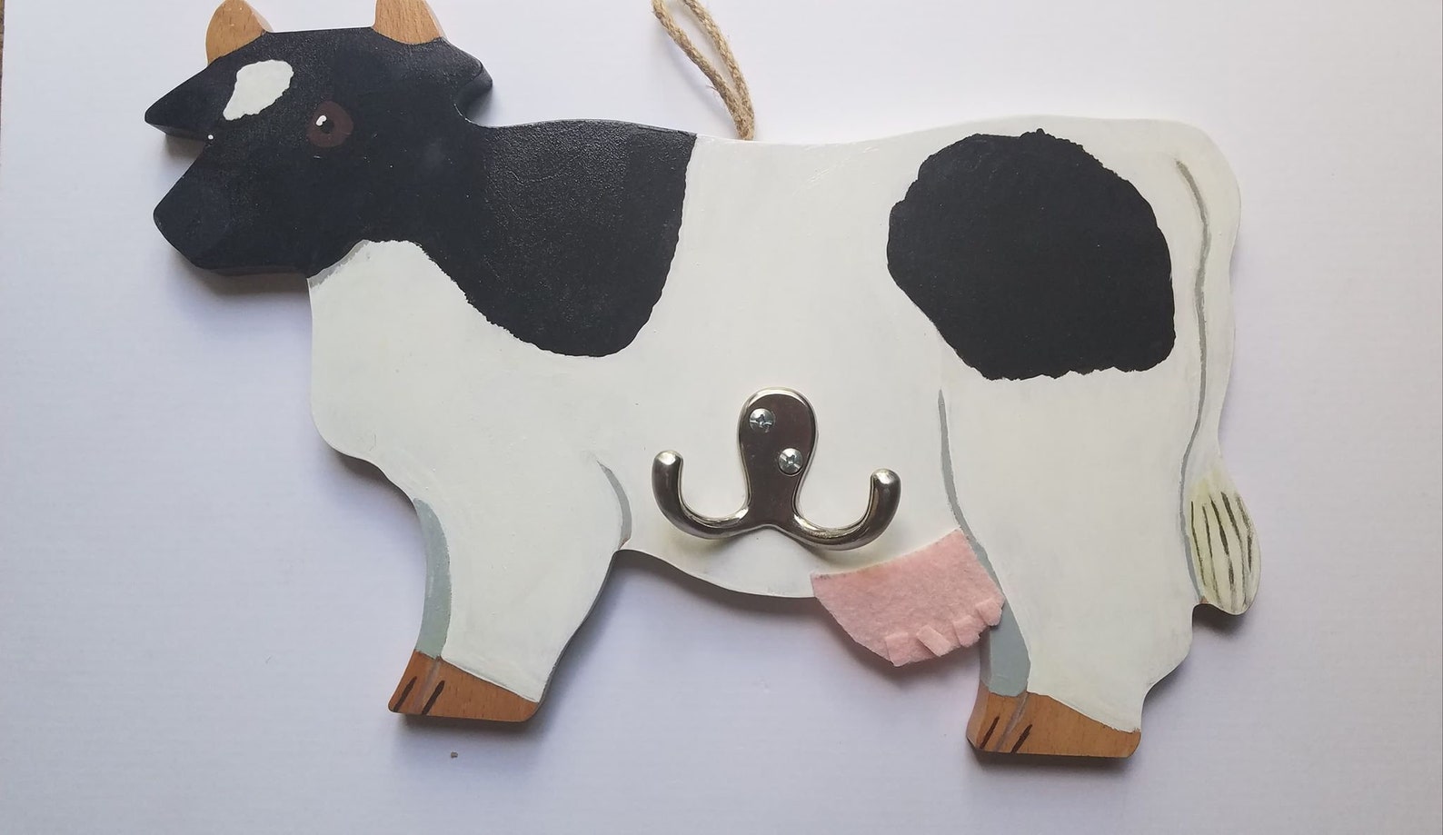 Wooden Cow Pot Holder Rack Holstein Cow Rack Cow Lovers Etsy