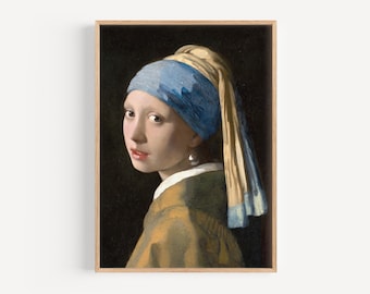 Johannes Vermeer, Girl with a Pearl Earring, High-Quality Printable Art, Digital Download, Wall Art Painting, Girl with Pearl Earring Poster