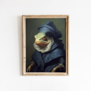 Vintage Frosch Poster, Kunstdruck, Tier Liebhaber Geschenk, Klassische Kröten Kunst, Tier Porträt, Viktorianische Kunst, Gothic Frosch Druck, Halloween Dekor