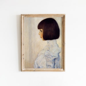 Art Print by Gustav Klimt, Portrait of Helene Klimt, Digital Download, Portrait of A Girl, Printable Vintage Painting, Classic Wall Art