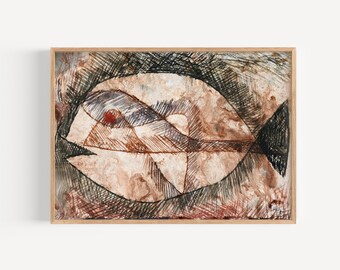 Fish Art print by Paul Klee  |  Watercolor and Ink  | Printable Wall Art | Digital Download  | Artsy Decor  |   Printable Abstract Art