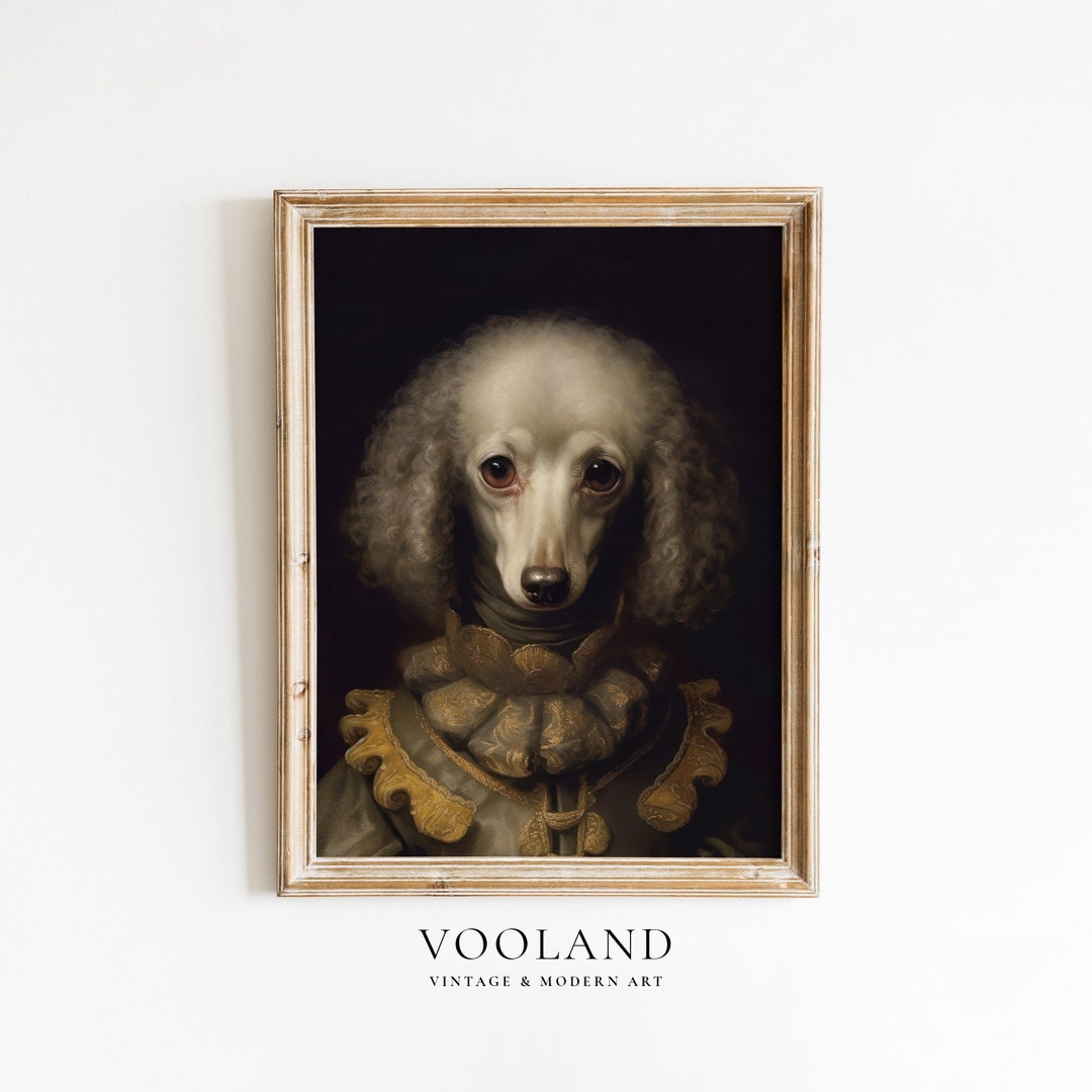 Vintage Poodle Poster, Art Poster Print, Home Decor, Animal Lover Gift ...