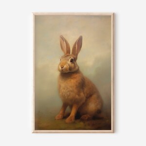 Rustic Rabbit Painting Printable Wall Art Digital Download - Etsy