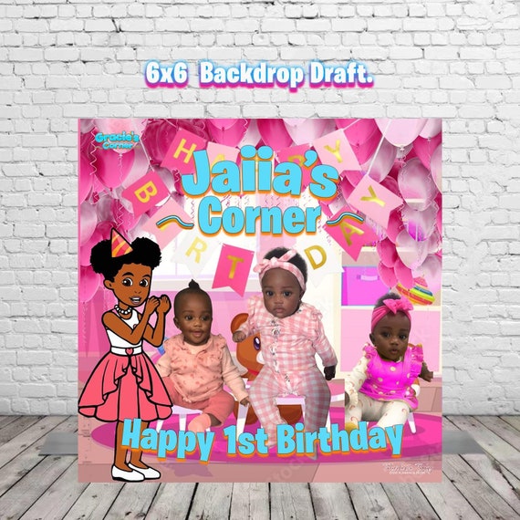 Customize Gracie's Corner Birthday Backdrop for Girls - Etsy