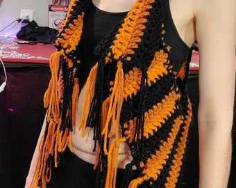 Orange & Black Striped Vest