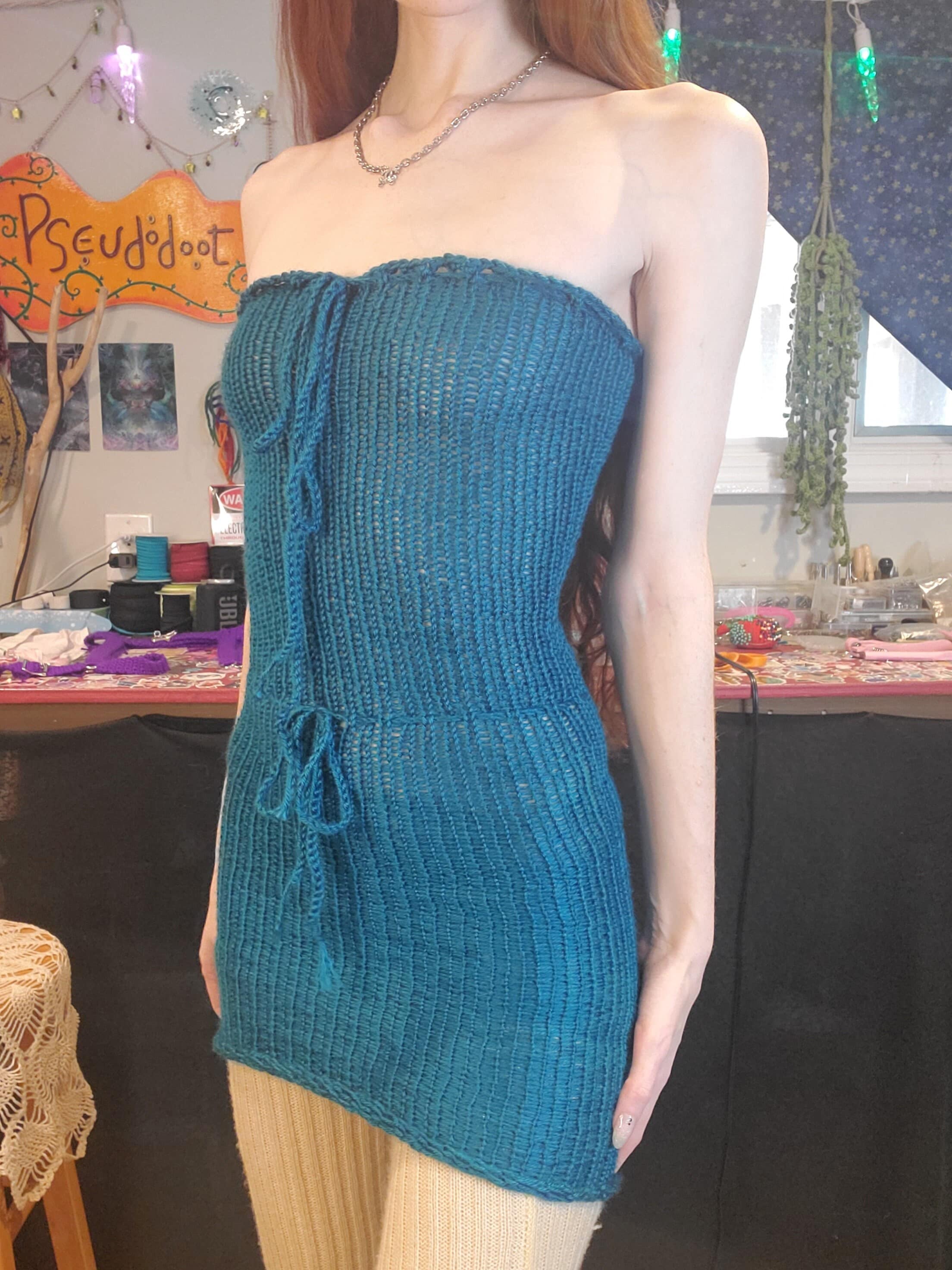 jersey knit tube dress closure:Tie Back