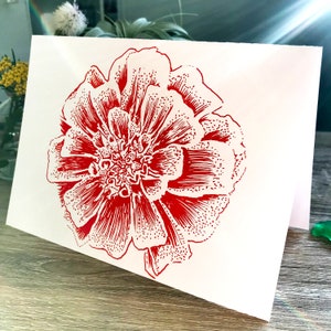 Handbedruckte MAGNOLIA Grußkarte