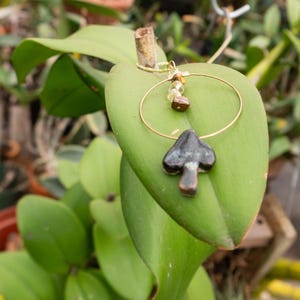 Ceramic Mushroom Pendulum + Wall Hanging with Tiger’s Eye & Quartz