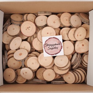 20 pack 4 6 cm wood slices 2 inch wood circles Small Wood Slices for Crafts Rustic Branch Slices Wood Slices for Christmas image 6