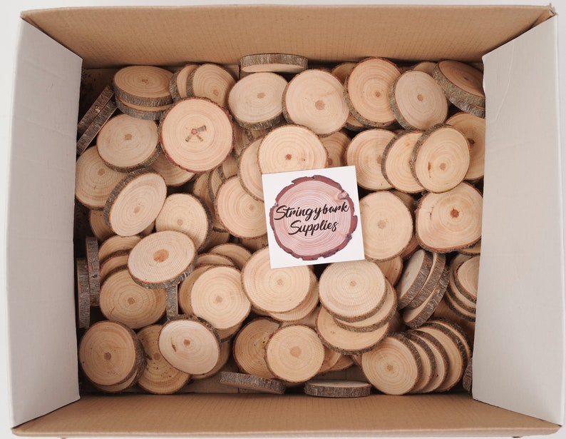 20 pack 4 6 cm wood slices 2 inch wood circles Small Wood Slices for Crafts Rustic Branch Slices Wood Slices for Christmas image 6