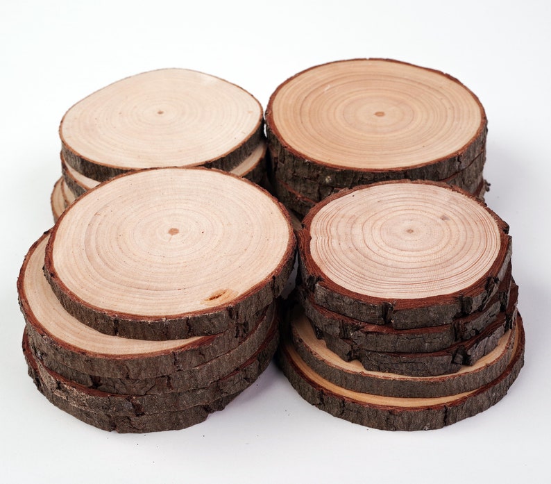 100 Coaster Size Wood Slices 3 4 Inch Wood Slices for Coasters 100 Wood Slice Coasters Tree Slice Coaster for Wedding Favors image 5