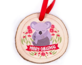 Koala Christmas Ornament • Cute Koala Ornament • Australian Animals Gift from Australia • Koala Design Christmas Tree Ornament • Aussie gift