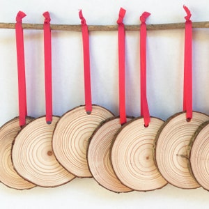 DIY Christmas Ornaments With Ribbon Multiple size options Make Your Own Christmas Ornaments Wood Rounds Blank Christmas Ornaments image 1