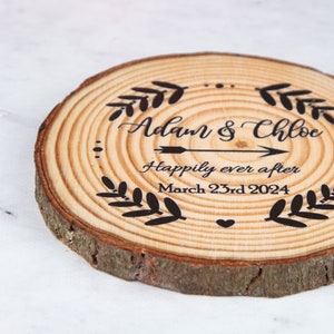 Wood Slice Wedding Favor Coasters, Wedding Party Gift, Reception Gift, Country Wedding, Unique Wedding Favours, Creative Wedding Favour, image 2