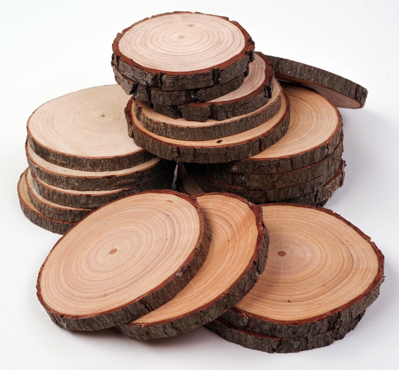 100 Coaster Size Wood Slices 3 4 Inch Wood Slices for Coasters 100 Wood Slice Coasters Tree Slice Coaster for Wedding Favors image 2