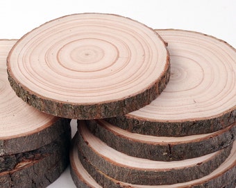 Rustic Wood Slices (8-10 cm): Pyrography & Wedding Coasters, 10 Pack