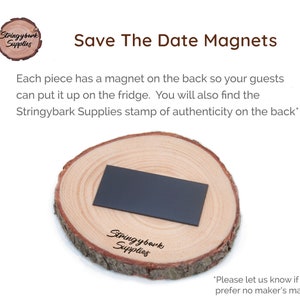 Holzscheibe Save The Date Magnete Save-The-Date Holz Save The Date Magnete Rustikale Save the Date Magnete Holzmagnet Save The Date Bild 3