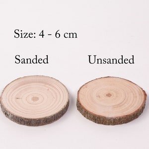 20 pack 4 6 cm wood slices 2 inch wood circles Small Wood Slices for Crafts Rustic Branch Slices Wood Slices for Christmas image 4