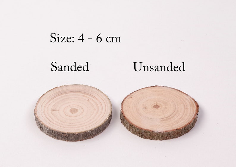 20 pack 4 6 cm wood slices 2 inch wood circles Small Wood Slices for Crafts Rustic Branch Slices Wood Slices for Christmas image 4