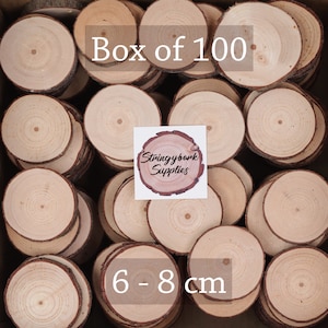100 Rustic Wood Slices (6-8 cm, 3&quot;): Pine Rounds for Crafts